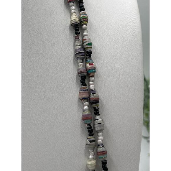 Multicolor Double Strand Paper
Bead Necklace - Picture 5 of 11